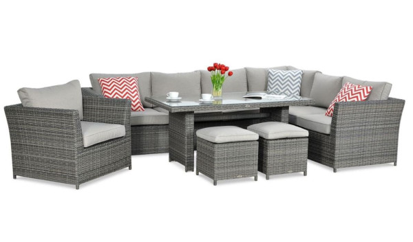 Комплект садових меблів Focus Garden Moniz Dining Plus Dark grey-1