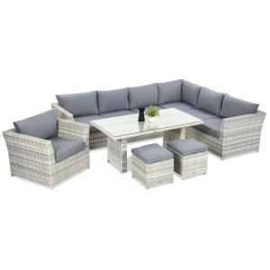 Комплект садових меблів Focus Garden Moniz Dining Plus White grey