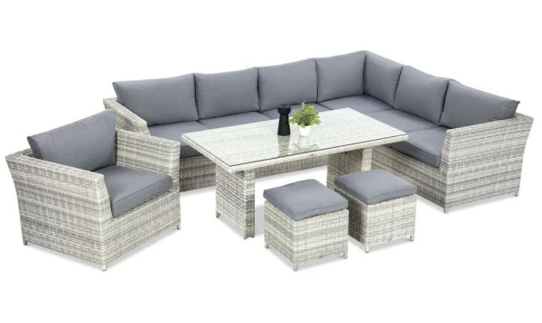 Комплект садовой мебели Focus Garden Moniz Dining Plus White grey-0