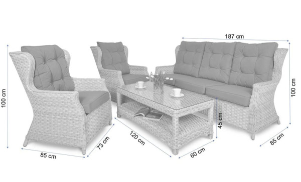 Комплект садовой мебели Focus Garden Trivento 3 Dark Grey-8