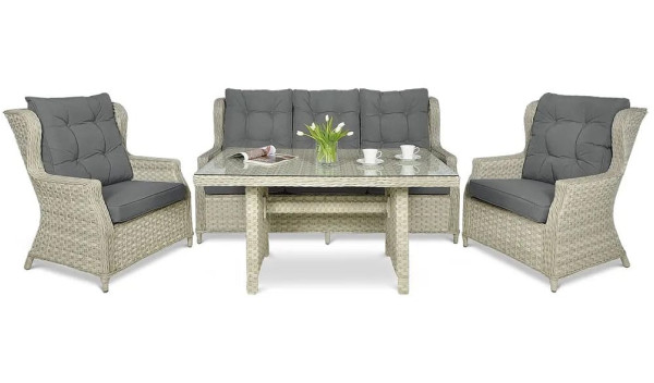 Комплект садових меблів Focus Garden Trivento Dining 3 Melange White-1