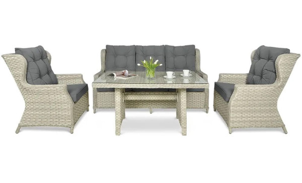 Комплект садових меблів Focus Garden Trivento Dining 3 Melange White-2