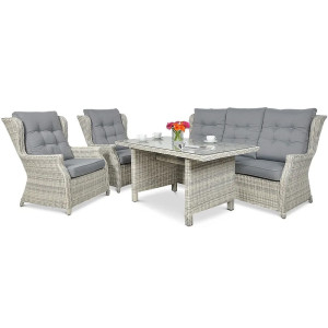 Комплект садових меблів Focus Garden Trivento Dining 3 White grey