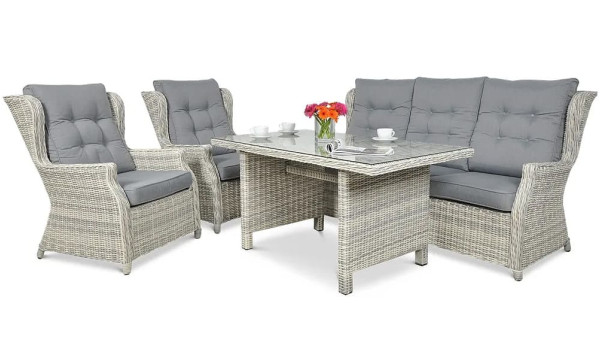 Комплект садових меблів Focus Garden Trivento Dining 3 White grey-0