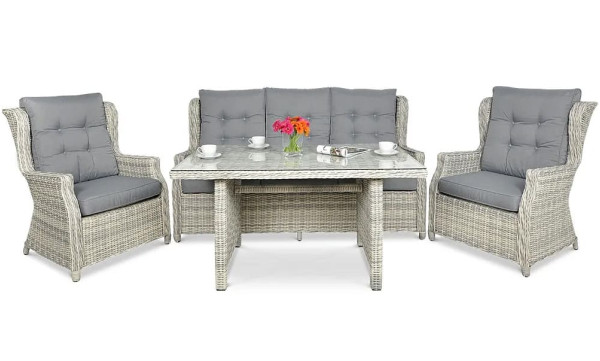 Комплект садових меблів Focus Garden Trivento Dining 3 White grey-1