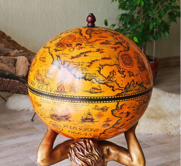 Глобус бар підлоговий Atlas 42016R-GR-3