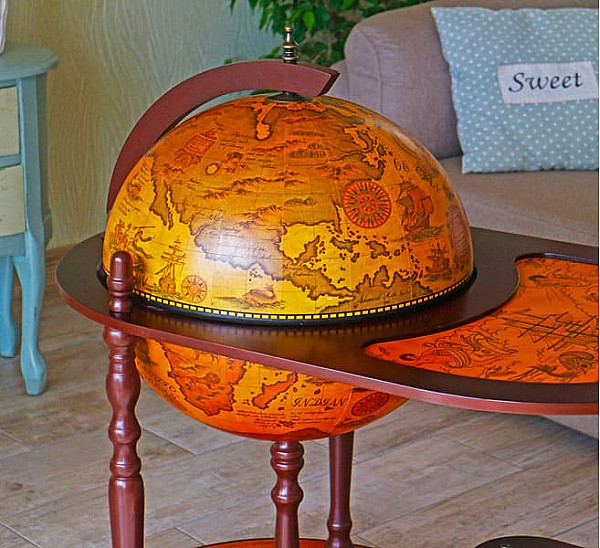 Глобус бар со столиком 42004R-6