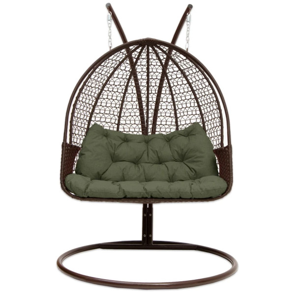 Двойное кресло-кокон Homerest Коричневый/зеленый-0