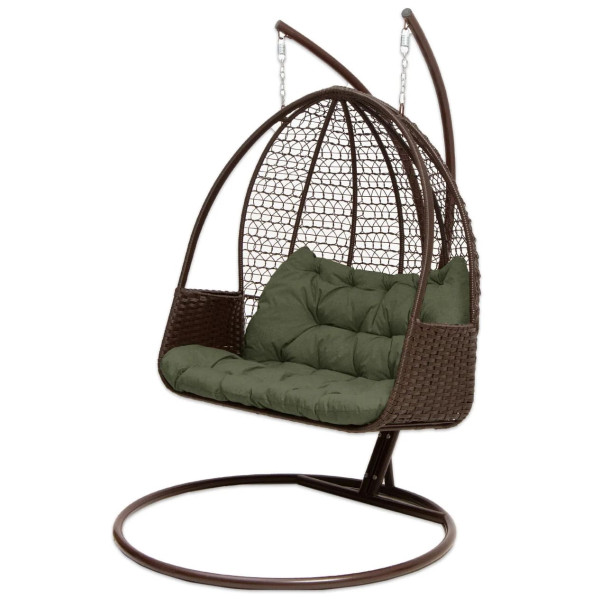 Двойное кресло-кокон Homerest Коричневый/зеленый-1