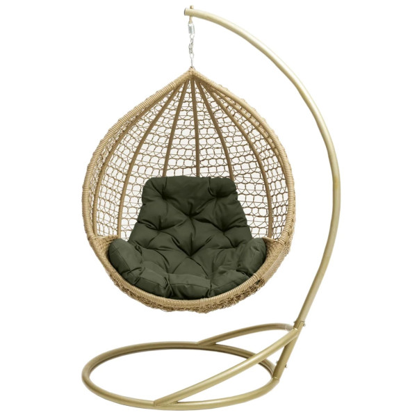 Крісло-кокон Homerest Бежевий/зелений-0