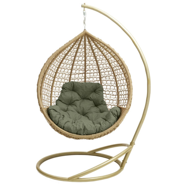 Крісло-кокон Homerest Бежевий/зелений-1