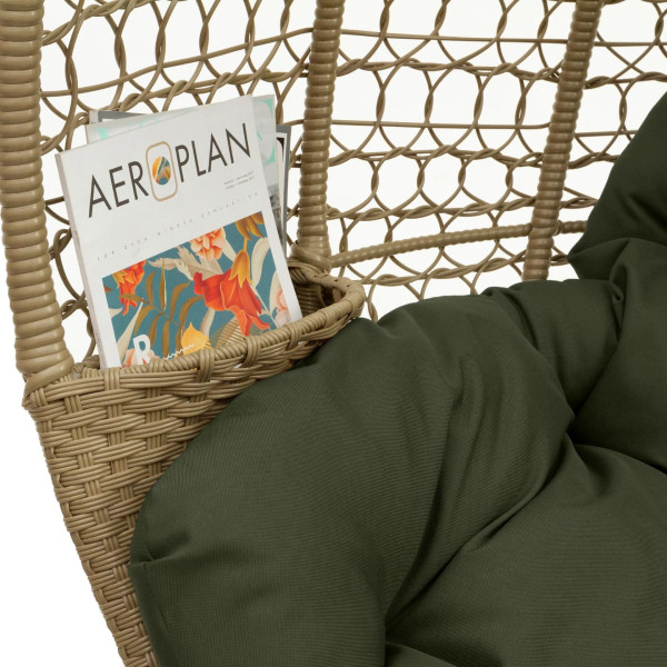 Крісло-кокон Homerest Бежевий/зелений-4