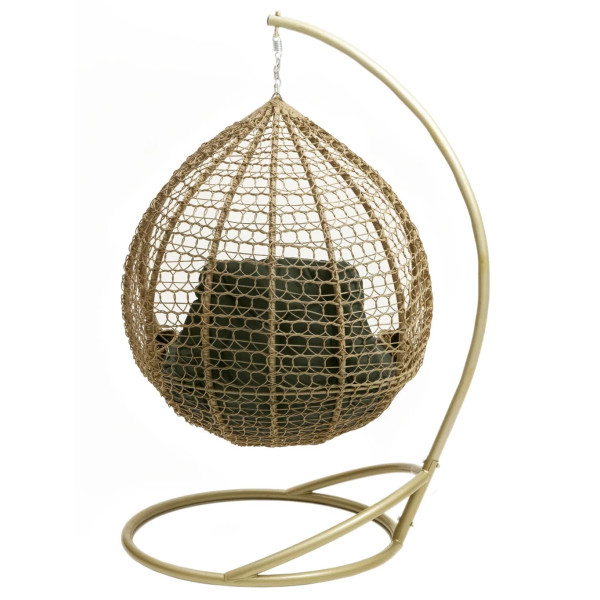 Крісло-кокон Homerest Бежевий/зелений-3