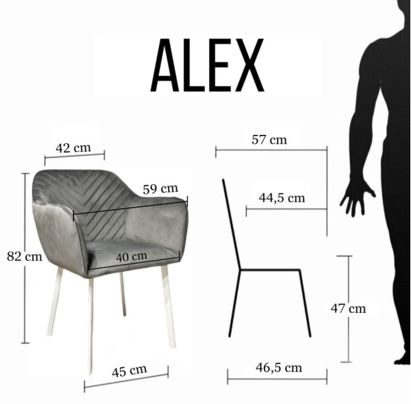 Стул-кресло Impulse Alex Синий Велюр-10