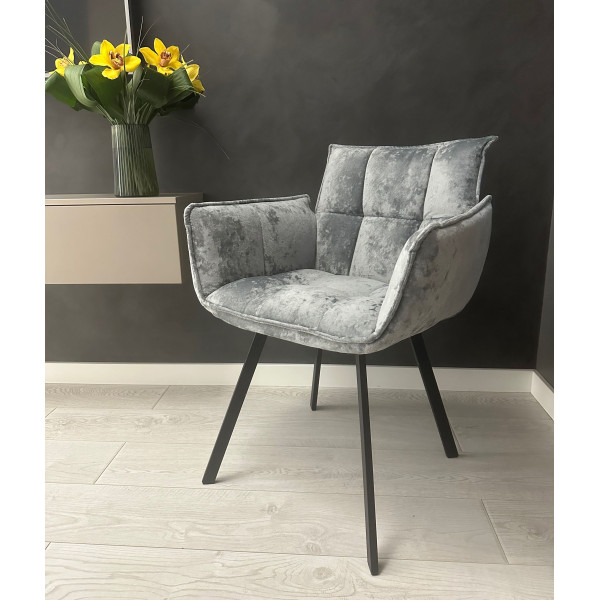 Стілець-крісло Impulse Plus Daniel Сірий Велюр-3