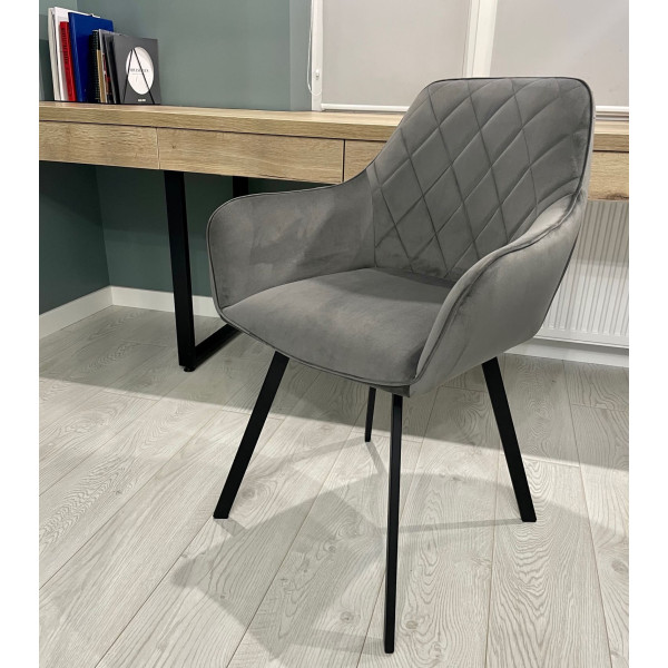 Стілець Impulse Fiona Сірий Велюр-1