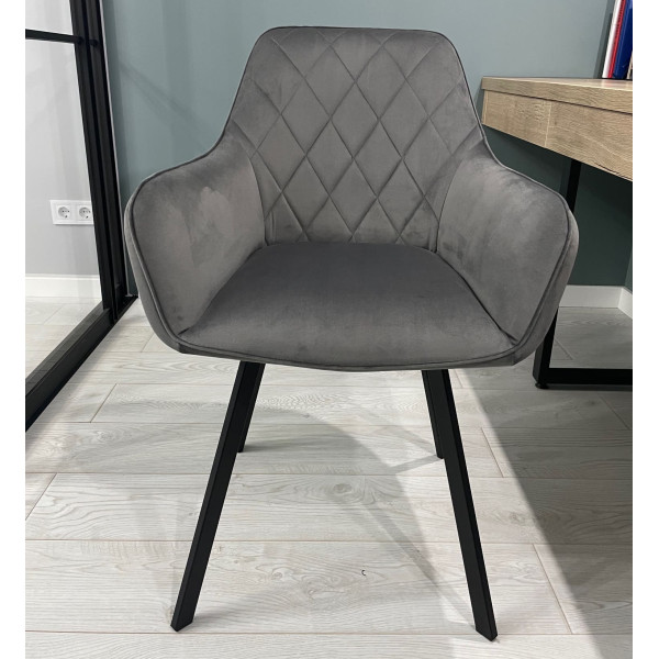 Стілець Impulse Fiona Сірий Велюр-3