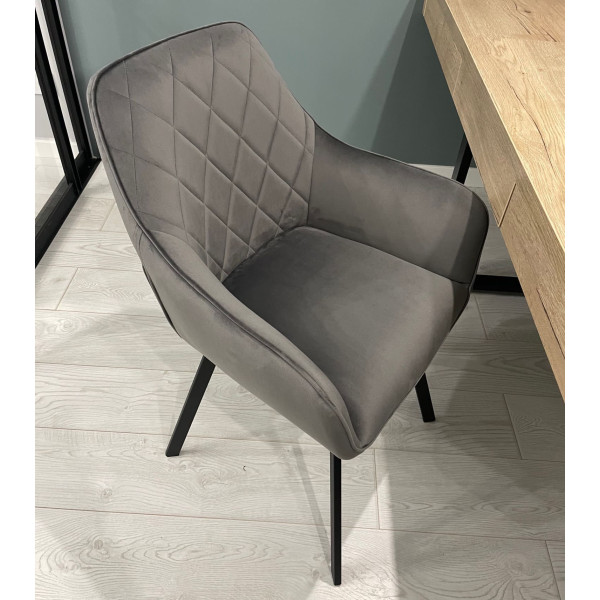 Стілець Impulse Fiona Сірий Велюр-5