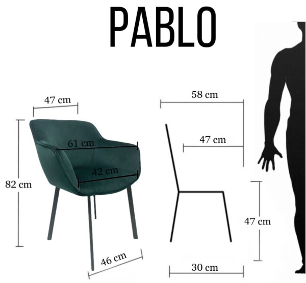 Стілець Impulse Pablo Чорний Екошкіра Стілець Impulse Pablo Чорний Екошкіра-1