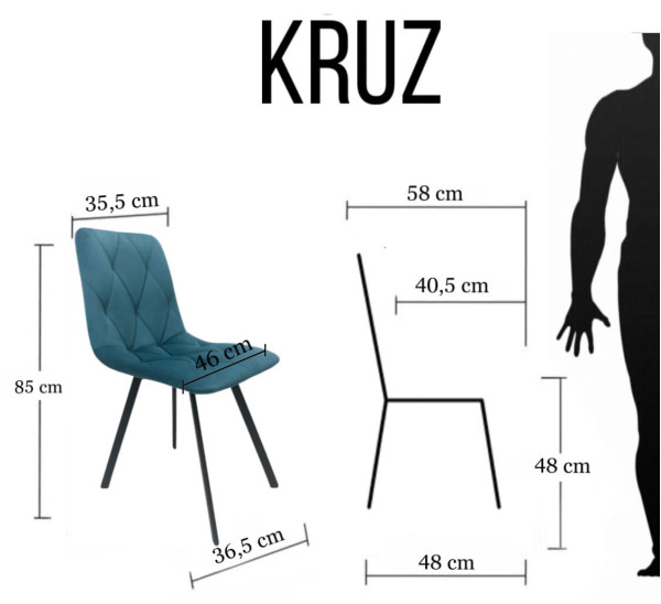 Стілець Impulse Kruz Сірий Тканина Стілець Impulse Kruz Сірий Тканина-8