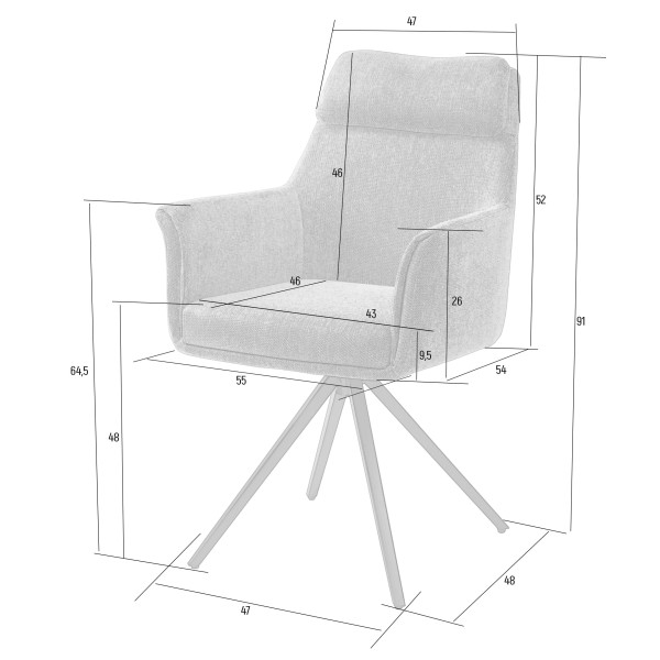 Стул Intarsio Adrian Ментол Ткань-13