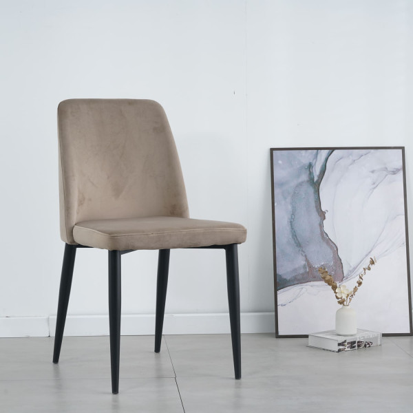 Стул Intarsio Bull Темно-бежевый Велюр-1