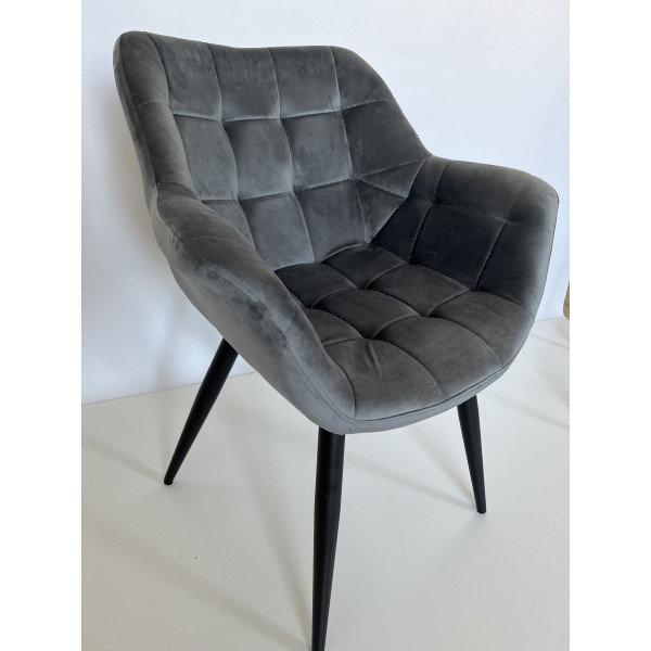 Стул Intarsio Elegante Серый Бархат-0