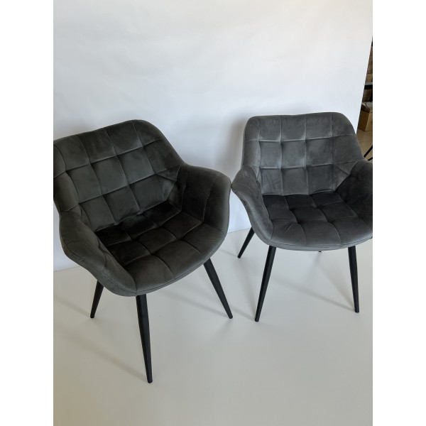 Стул Intarsio Elegante Серый Бархат-2