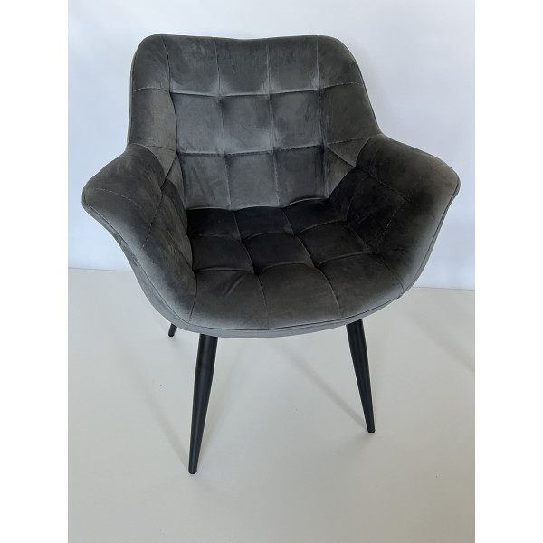 Стул Intarsio Elegante Серый Бархат-1