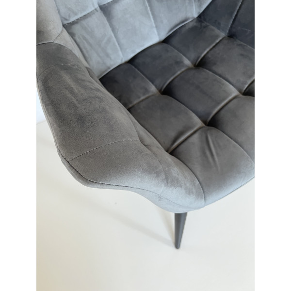 Стул Intarsio Elegante Серый Бархат-4