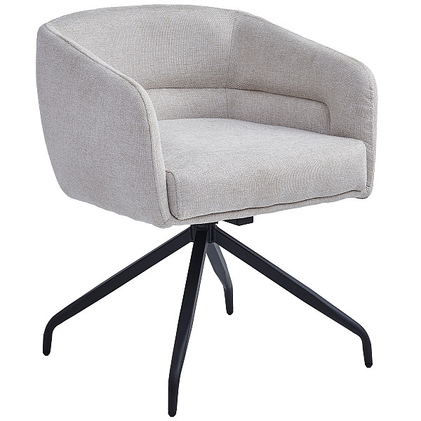 Стул поворотный Intarsio Emma Бежевый Ткань-0