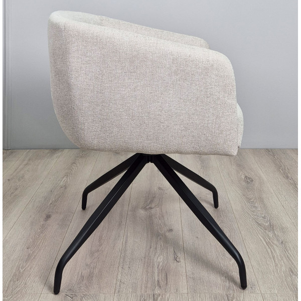 Стул поворотный Intarsio Emma Бежевый Ткань-2