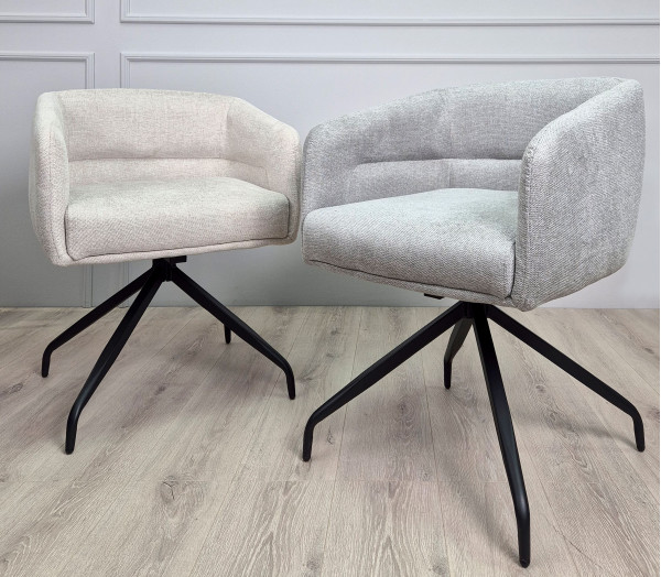 Стул поворотный Intarsio Emma Бежевый Ткань-3