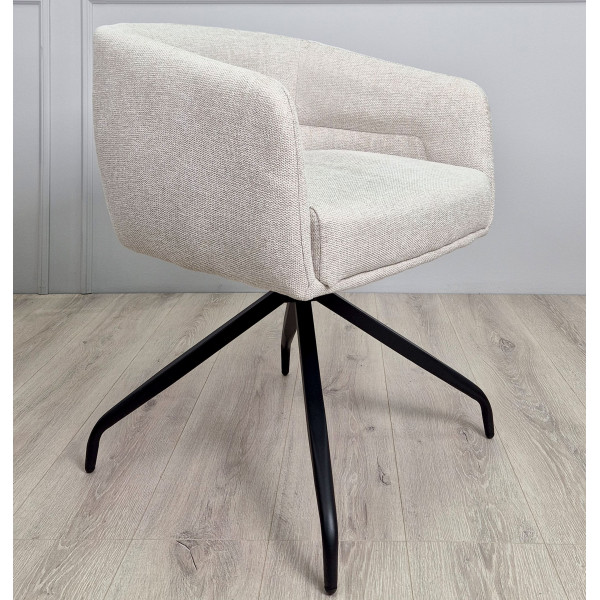 Стул поворотный Intarsio Emma Бежевый Ткань-1