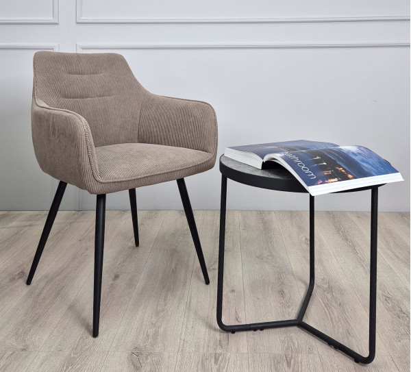 Стул Intarsio Ernest Темно-бежевый Вельвет-1