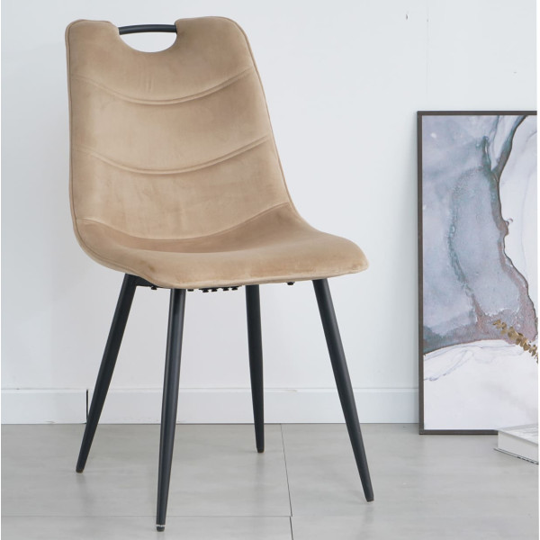 Стілець Intarsio Goopy Бежевий Оксамит-1