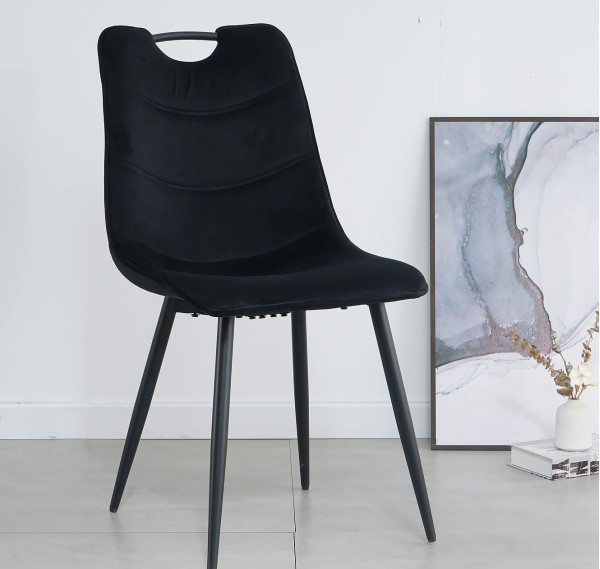 Стул Intarsio Goopy Черный Бархат Стул Intarsio Goopy Черный Бархат-1