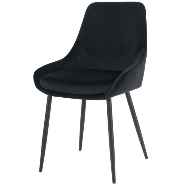 Стул Intarsio Hugo Черный Велюр-0