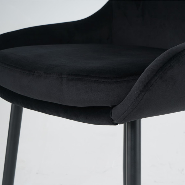 Стул Intarsio Hugo Черный Велюр-5