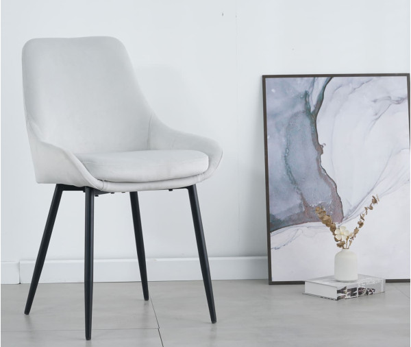 Стул Intarsio Hugo Светло-серый Велюр-7