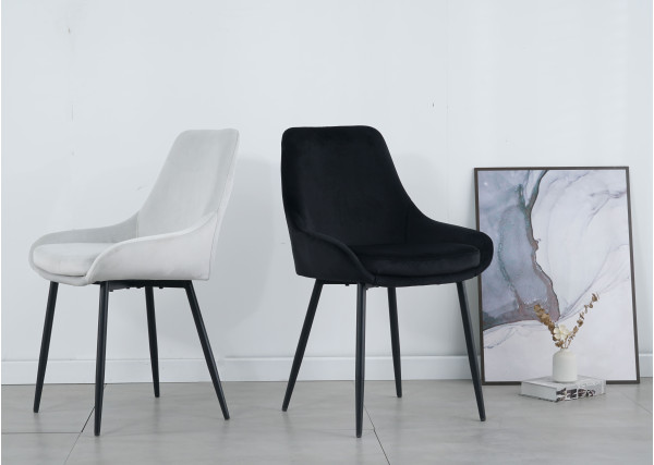 Стул Intarsio Hugo Светло-серый Велюр-8