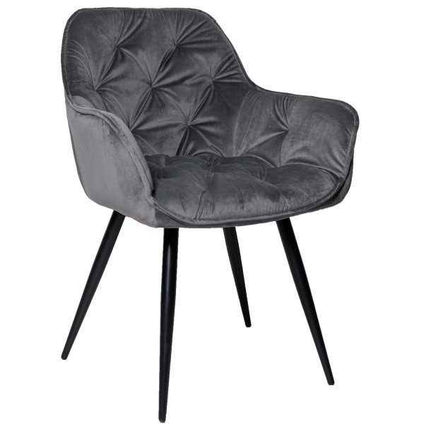 Стул Intarsio Magic Серый Велюр-1