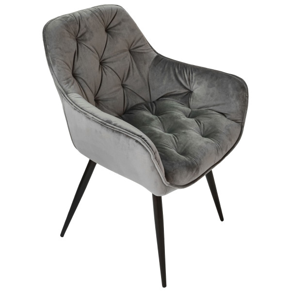 Стул Intarsio Magic Серый Велюр-3