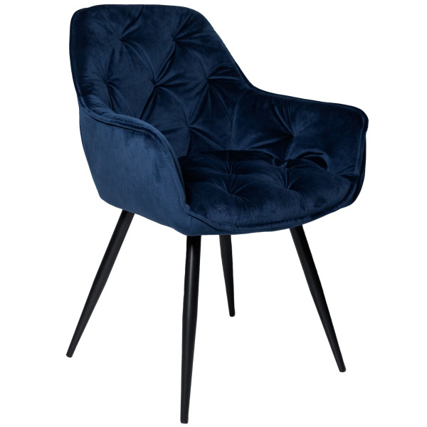 Стул Intarsio Magic Темно-синий Велюр-1