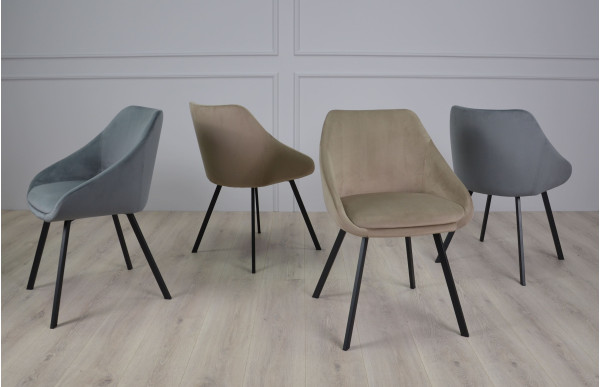 Стул Intarsio Pepio Темно-бежевый Велюр-12