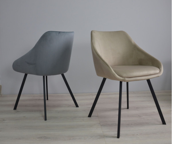 Стул Intarsio Pepio Темно-бежевый Велюр-11