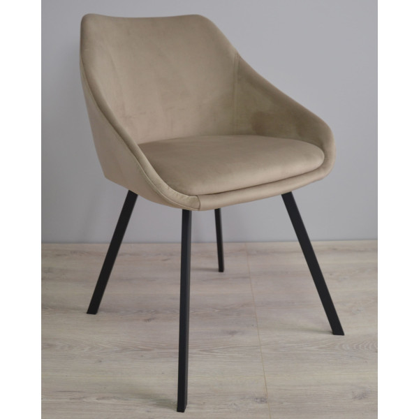 Стул Intarsio Pepio Темно-бежевый Велюр-8