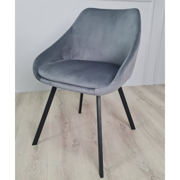 Стілець Intarsio Pepio Сірий Велюр-8