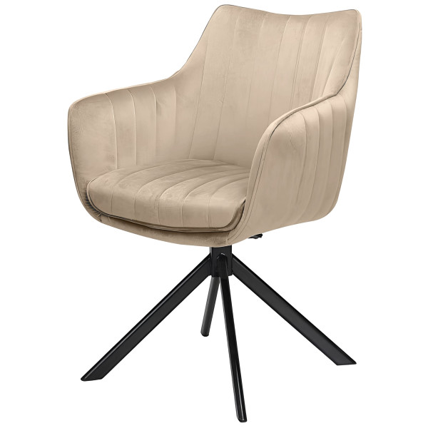 Стул поворотный Intarsio Salvia Бежевый Велюр-0