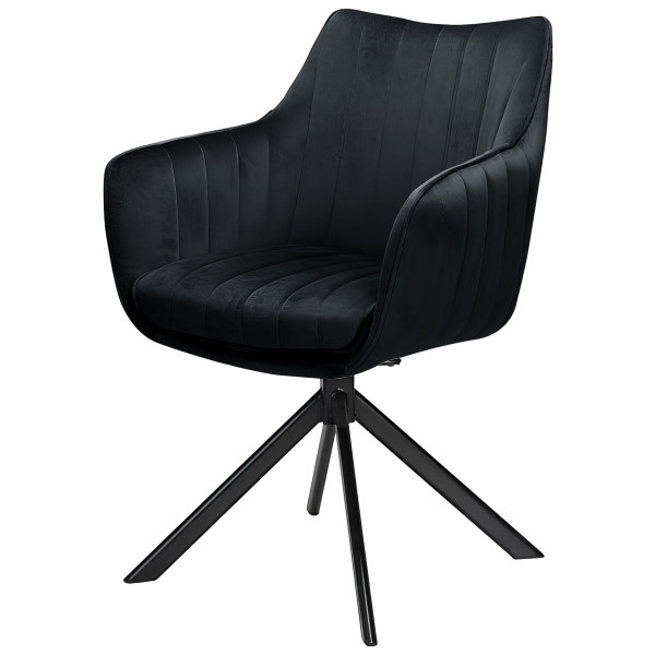 Стул поворотный Intarsio Salvia Черный Велюр-0